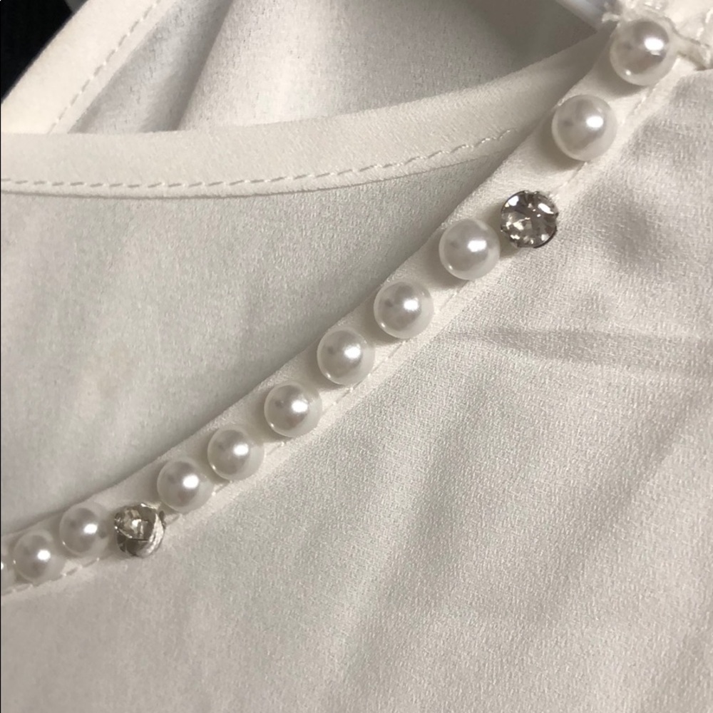 PARIS layered bell sleeves pearl trim blouse - Picture 8 of 8